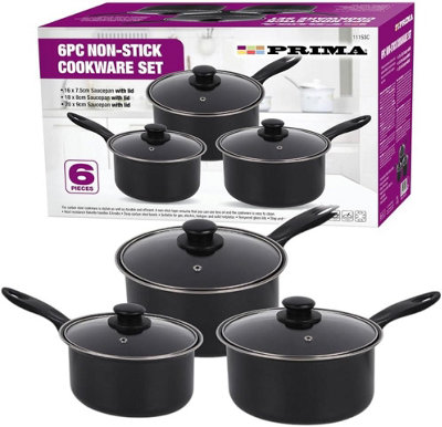 3 Piece Saucepan Set With Lids  16Cm18Cm & 20Cm from B&Q