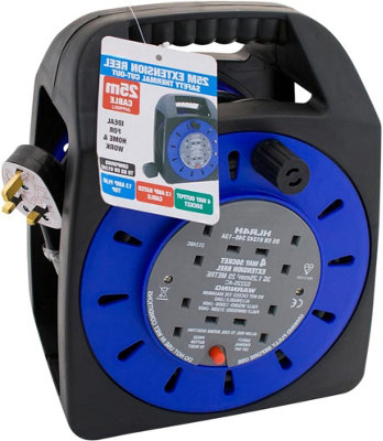 25M Extension Lead Cable Reel 4 Way Socket from B&Q
