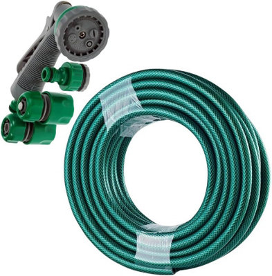 30M Garden Hose Pipe With Attatchment Set from B&Q