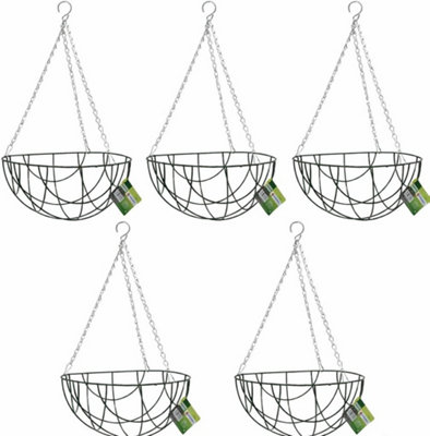 - 12" Hanging Basket Planter 30Cm Outdoor & Indoor Plant Pot With Strong Chain