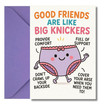 Limalima Funny Friend Birthday Card For Women With Humour Besties Are Like Big Knickers Design from B&Q