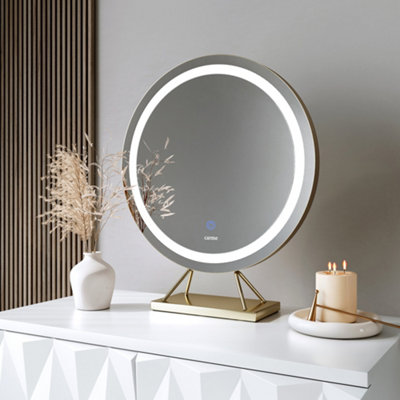 Carme Home Evie Frameless Touch Sensor Led Mirror Light/Gold