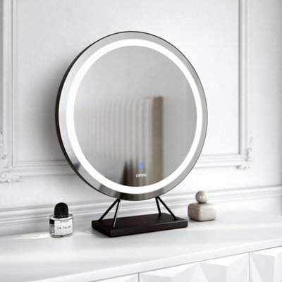 Carme Home Lillia Frameless Touch Sensor Led Mirror Black/Light