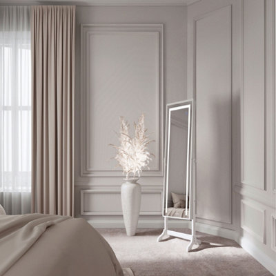 CARME Home Nova White Led Mirrored Jewellery Cabinet from B&Q
