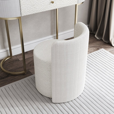 CARME Home Hattie Ivory Bouclé Stool For Bedroom Living Room Home Decoration from B&Q