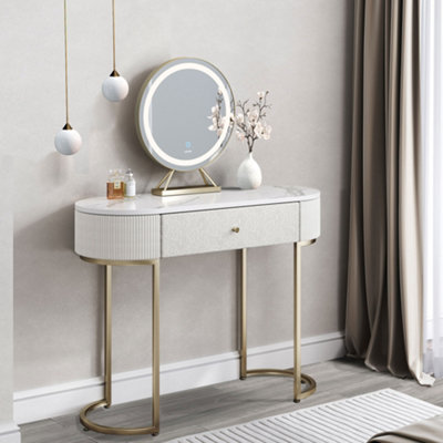 CARME Home Romy Bouclé Dressing Table With Evie Led Mirror from B&Q