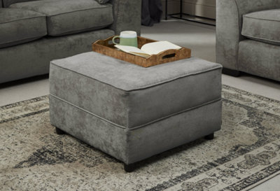 Modern Home Selby Standard Footstool Grey from B&Q