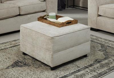 Modern Home Selby Standard Footstool Silver from B&Q