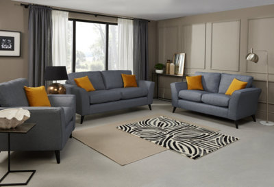 Modern Home Caxton 3+2 Seater Sofa Set With Armchair Denim from B&Q