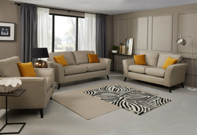 Modern Home Caxton 3+2 Seater Sofa Set With Armchair Oatmeal from B&Q