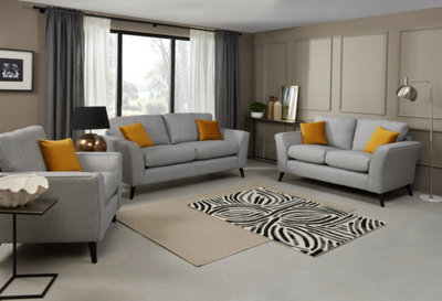 Modern Home Caxton 3+2 Seater Sofa Set With Armchair Silver from B&Q
