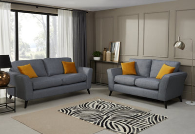 Modern Home Caxton 3+2 Seater Sofa Set Denim from B&Q