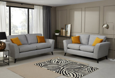 Modern Home Caxton 3+2 Seater Sofa Set Silver from B&Q