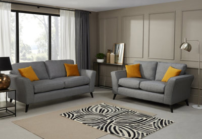 Modern Home Caxton 3+2 Seater Sofa Set Charcoal from B&Q