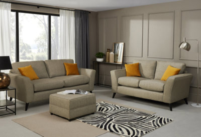 Modern Home Caxton 3+2 Seater Sofa Set With Footstool Oatmeal from B&Q
