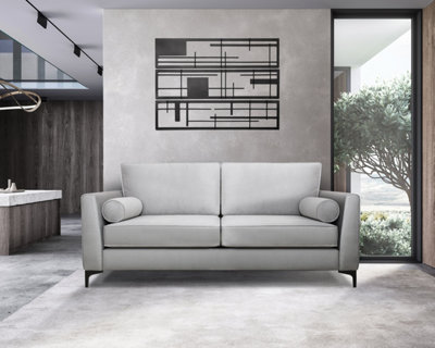 B&Q -  Zara 3 Seater Sofa Silver