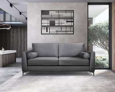 B&Q -  Zara 3 Seater Sofa Steel