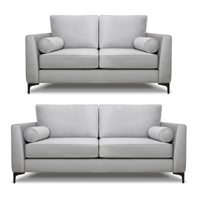 B&Q -  Zara 3+2 Seater Sofa Set Silver