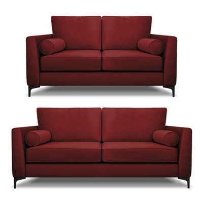 B&Q -  Zara 3+2 Seater Sofa Set Oxblood