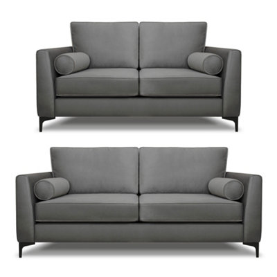 B&Q -  Zara 3+2 Seater Sofa Set Steel