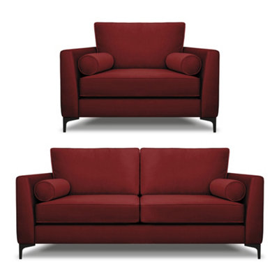 B&Q -  Zara 3 Seater And Lovechair Set Oxblood