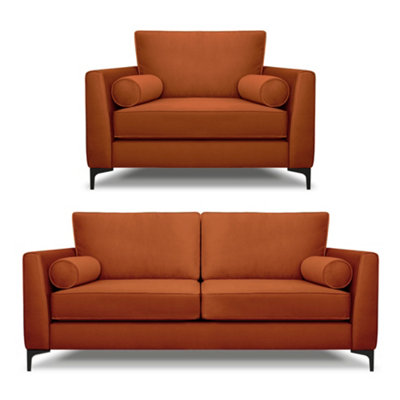 B&Q -  Zara 3 Seater And Lovechair Set Marmalade