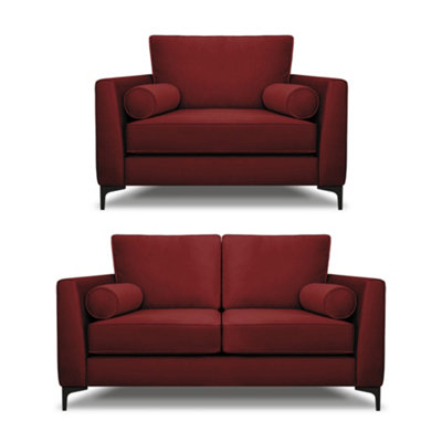 B&Q -  Zara 2 Seater And Lovechair Set Oxblood
