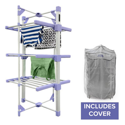 Drew & Cole Drew&cole Speedi Dry Tower Compact 3 Tier Heated Airer With Bonus Insulating Cover from B&Q