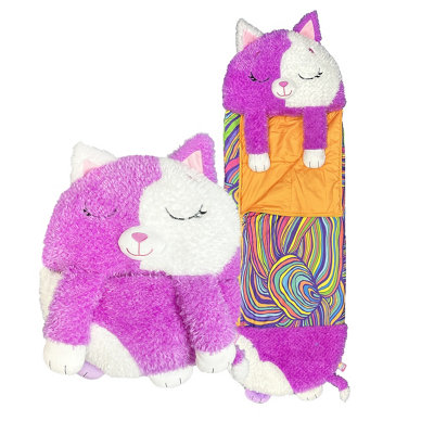 Happy Nappers Purple White Cat Medium (Ages 3-6) from B&Q