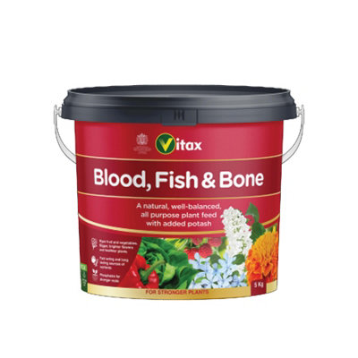 Vitax Blood Fish & Bone Fertiliser 5Kg Tub With Added Potash All Purpose Plant Feed For Strong Growth & Healthy Plants from B&Q