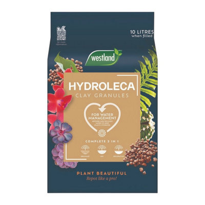B&Q -  Hydroleca Clay Granules 10L Lightweight Expanded Drainage Balls For Pots Containers Soil Aeration Plant Growth