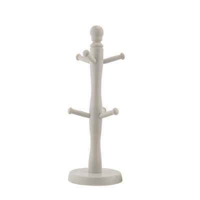 Apollo Grey Beechwood Mug Tree 6 Hooks Cup Holder Stand Coffee Tea Mug Rack Kitchen Organizer Space Saving Storage Rack from B&Q