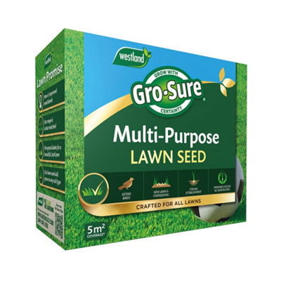 Gro-Sure Multi-Purpose Lawn Seed 5M² New Lawns Repairs Overseeding Bird Deterrent from B&Q