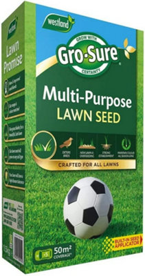 Gro-Sure Multi-Purpose Lawn Seed 50M² New Lawns Repairs Overseeding Bird Deterrent from B&Q