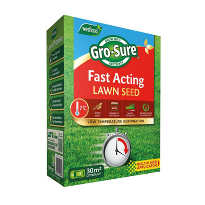 B&Q -  Fast Acting Lawn Seed 30M² Quick Growing Hard Wearing Grass Ideal For Bare Patches & Overseeding