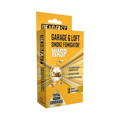Deadfast Garage And Loft Smoke Fumigator Twin Pack Kills Wasps Flying And Crawling Insects With No Smell Or Residue from B&Q