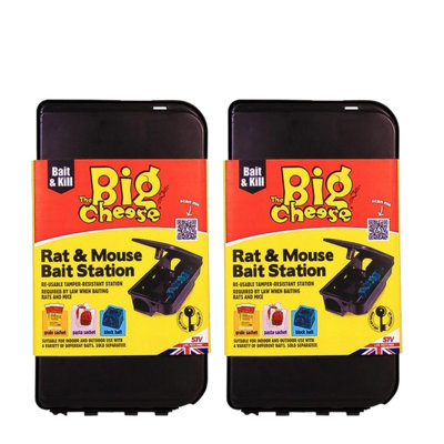 The Big Cheese Rat & Mouse Bait Station Pack Of 2 Reusable Tamper-Resistant Weatherproof from B&Q