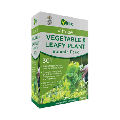 B&Q -  Vitafeed 301 Vegetable & Leafy Plant Feed 500G High Nitrogen Soluble Fertilizer For Healthy Plant Growth