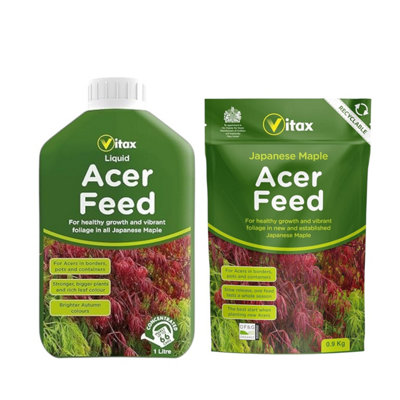 B&Q -  Acer Feed Granular And Liquid Nutrient Mix For Healthy Japanese Maples 0.9Kg Pouch And 1L Liquid Bottle