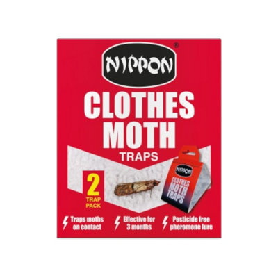 Vitax Nippon Clothes Moth Trap 2 Pack Odourless Pesticide-Free Pheromone Traps For Wardrobes Drawers Fabric Storage from B&Q