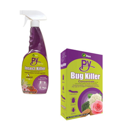 Vitax Py Bug Killer Rtu Spray 750Ml And Concentrate 250Ml Insecticide For Aphids Caterpillars Beetles On Roses Vegetables And Ornamental from B&Q