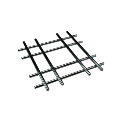 Apollo Chrome Trivet Cross 20Cm Heat Resistant Square Pot & Pan Stand Surface Protector Ready To Use Durable Finish from B&Q