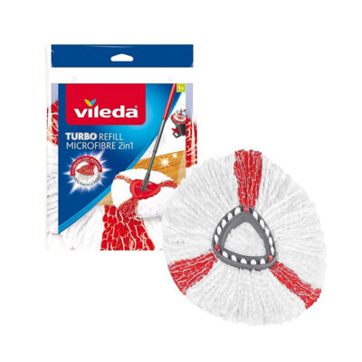 Vileda Turbo 2In1 Mop Refill - Red And White - Image 3