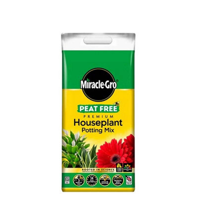 Miracle-Gro Peat Free Premium Houseplant Potting Mix 10L Moisture Control 3 Month Feed 14 Nutrients from B&Q