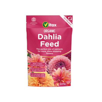 Vitax Organic Dahlia Feed 0.9Kg Nutrient-Rich Organic Fertiliser For Vibrant Blooms In Pots Garden Beds & Containers from B&Q