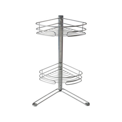 Blue Canyon 2 Tier Non Rust Corner Free Standing Shower Shelf Bathroom Storage Organizer Rack from B&Q