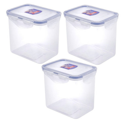 Locknlock Pack Of 3 Rectangle Food Storage Container 850Ml Airtight Bpa-Free Microwave & Dishwasher Safe from B&Q