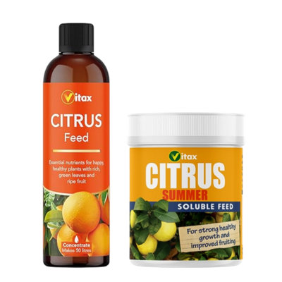 B&Q -  Citrus Feed Kit Liquid Feed 250Ml & Summer Soluble Feed 200G For Strong Growth Healthy Foliage & Fruiting Citrus Plants