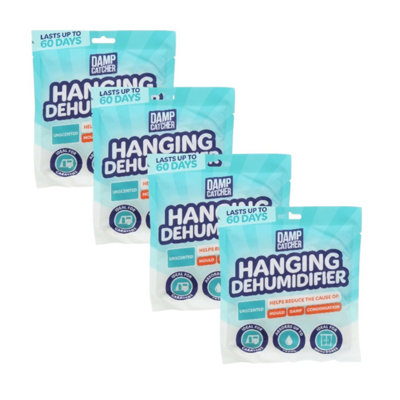 Damp Catcher Hanging Moisture Absorber Packs 4 X 230G Dehumidifier Bags For Preventing Damp from B&Q