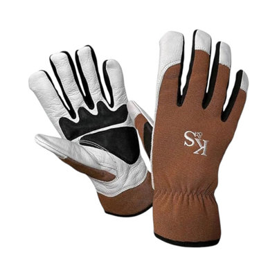 Westland Kent & Stowe Surefit Leather Gardening Gloves Flexible Breathable Reinforced Palm Elastic Wrist Small